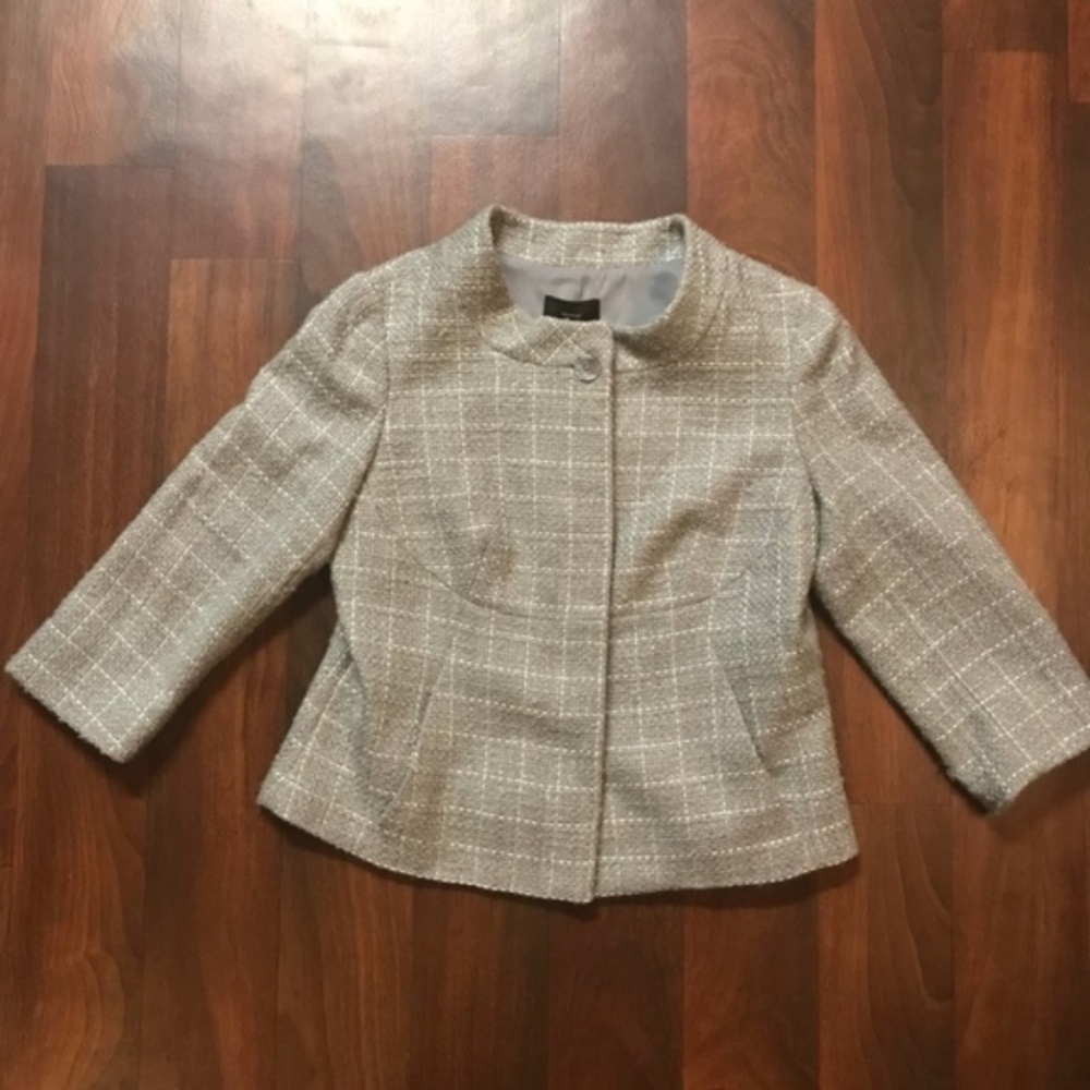NWT Talbots Gray Tweed Suit Jacket Coat Kate Fit